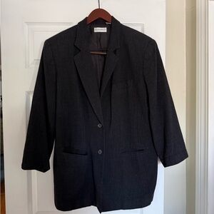 Vintage Liz Claiborne Charcoal Pinstripe Blazer